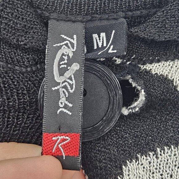 Roni Rabl Abstract Cape Cardigan Black/White Women’s Size M/L Artsy Art To Wear - Picture 7 of 11